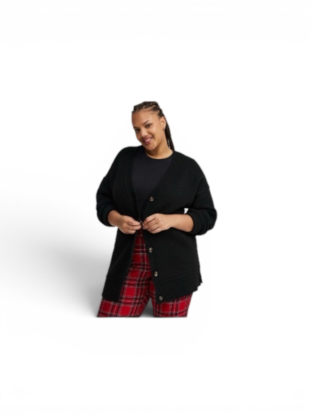 Torrid Black Vegan Cashmere V-Neck Cardigan Size 4
